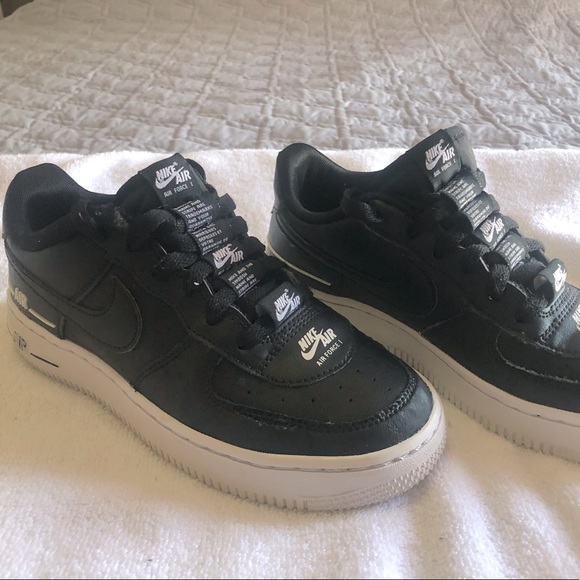 Kids Nike Air Force 1 double air low black - size 4.5y - Picture 2 of 6